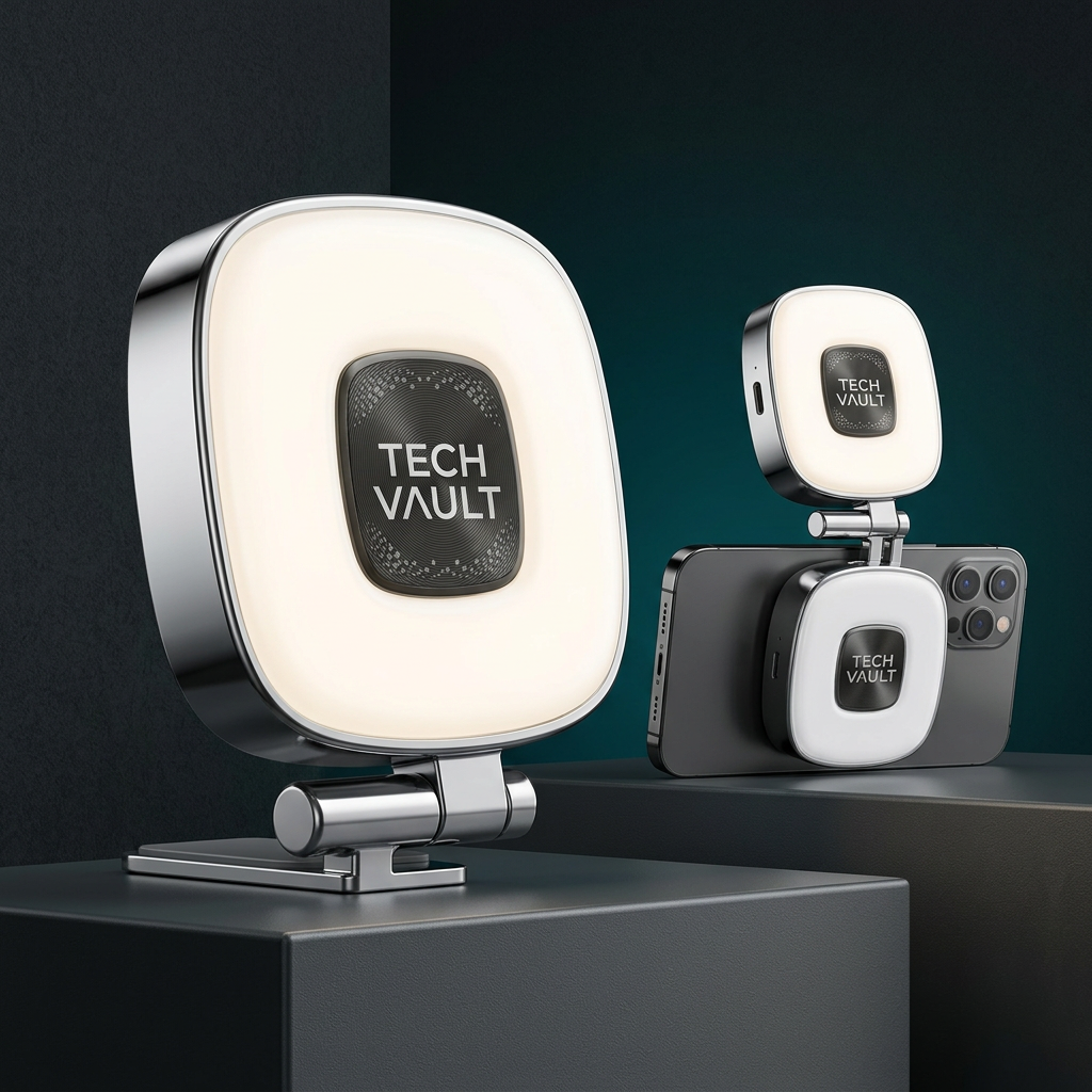 Dark studio-style TECH VAULT product image